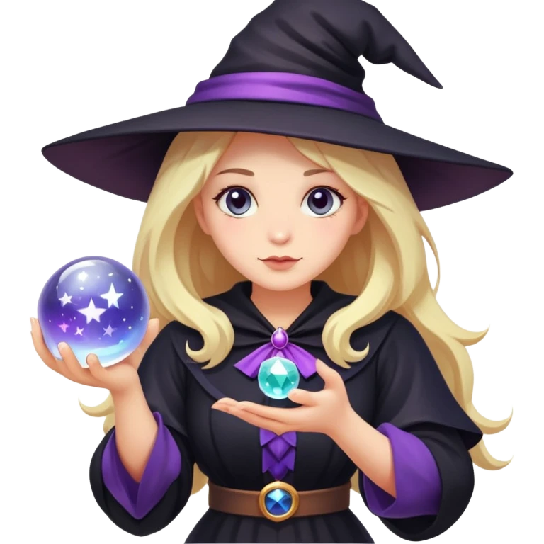 witch girl, crystalball, star  emoji