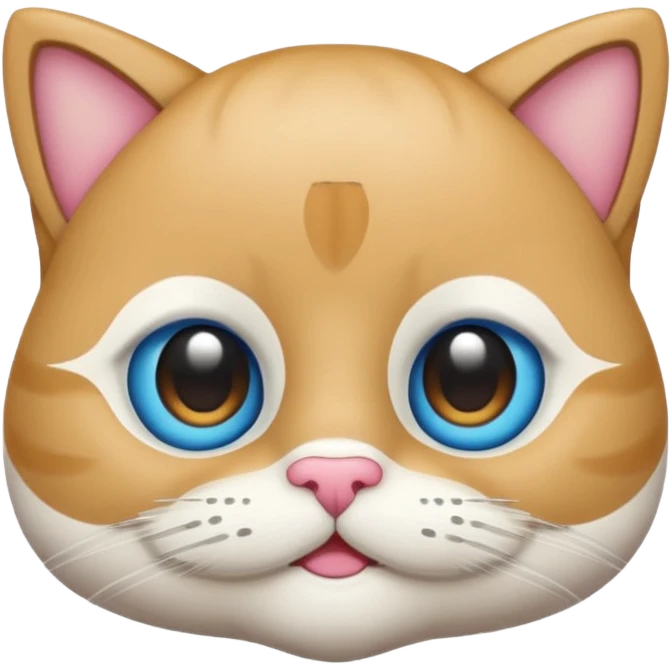Gato celeste animado y con blanco por su bigote emoji