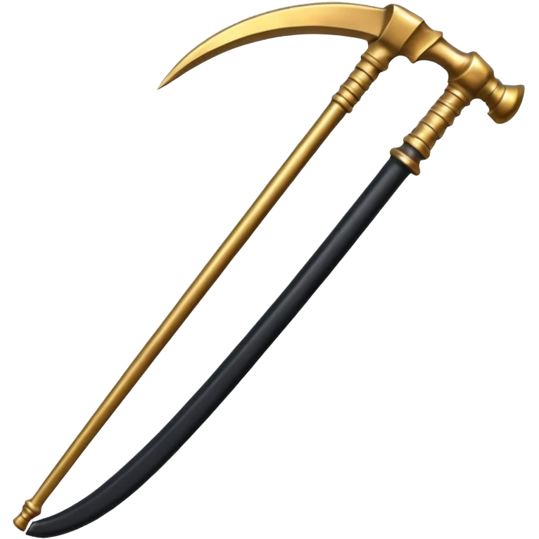 The scythe of the God of Death, a symbol of death, is long and straight, entirely in deep black. emoji