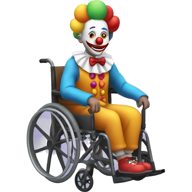 Clown with big arms on a wheelchair emoji