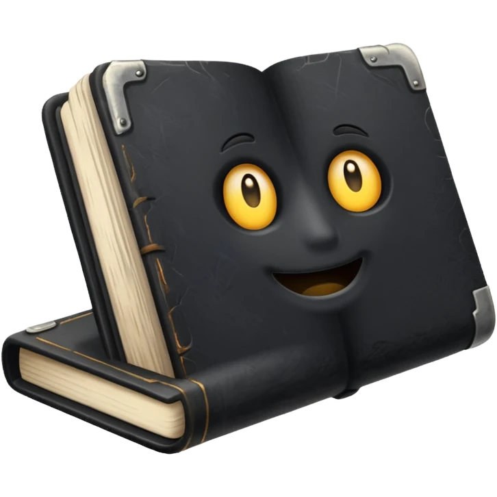 make me a black book with dust on it to show that it's old  emoji