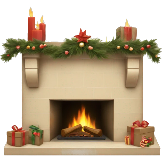 Winter christmas beige FirePlace emoji