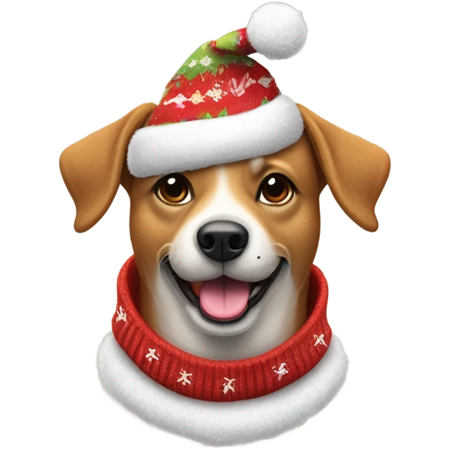 Christmas dog emoji