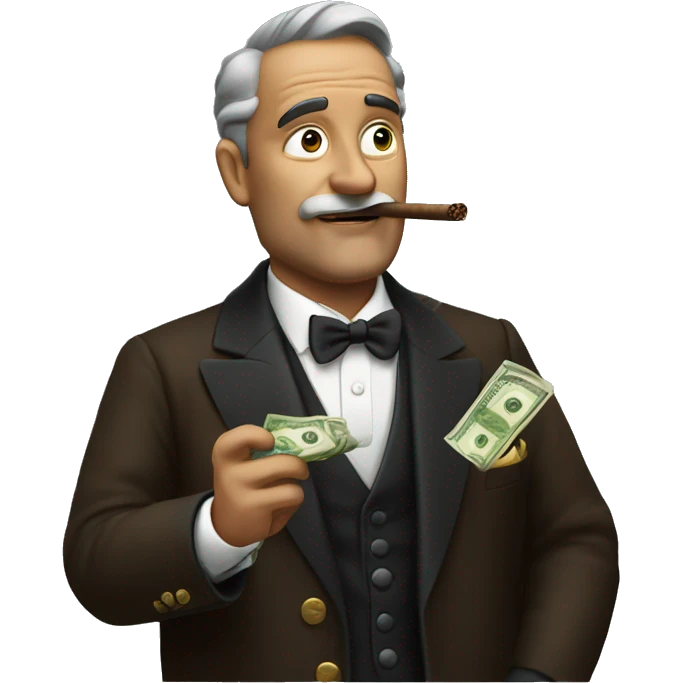 rich man with money smoking cigar emoji