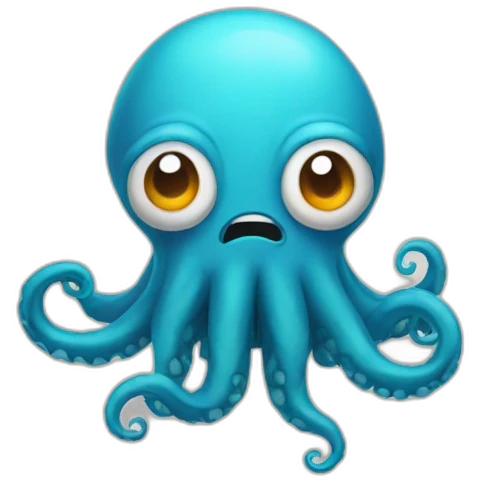 an adorable disoriented kraken and question marks around him emoji