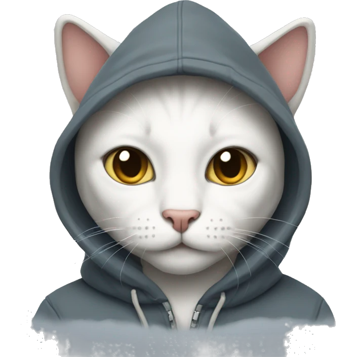 Cat wearing a hoodie emoji