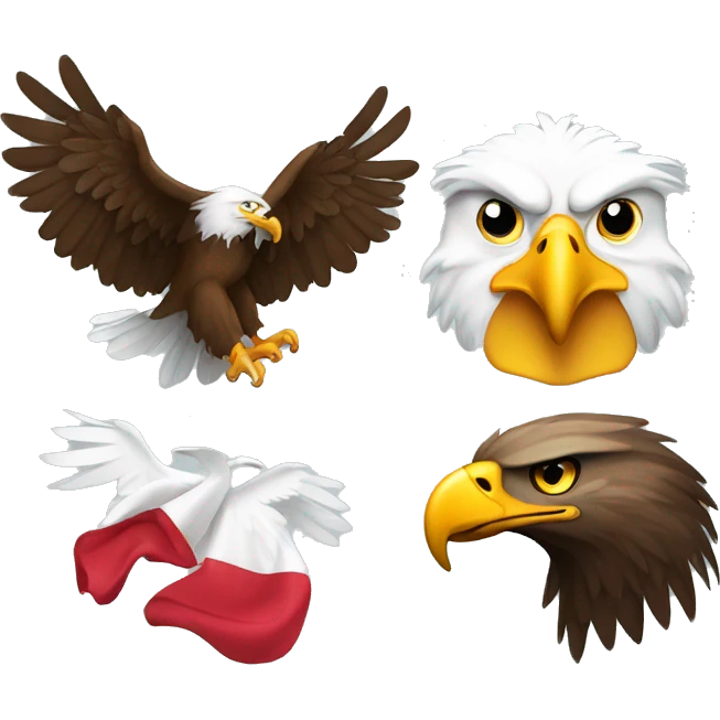 AMERICAN EAGLE AND POLISH EAGLE emoji