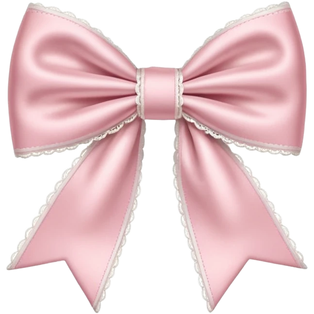 light pink bow with white lace emoji