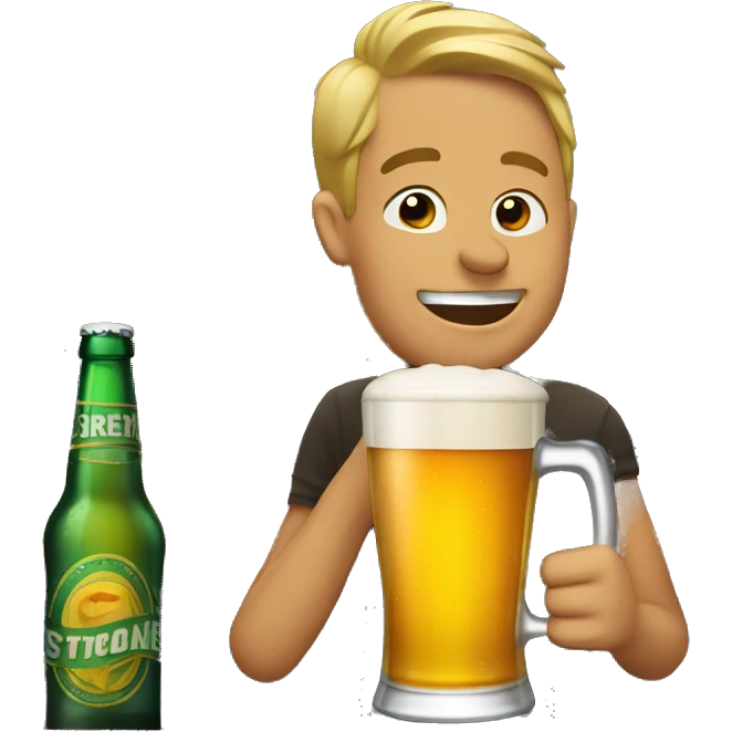 Drinking beer at a bar emoji