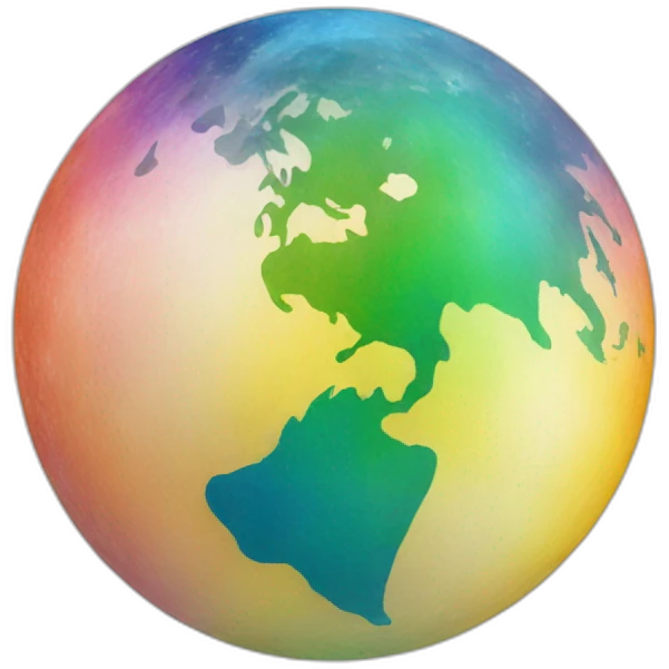 Colorful earth like a rainbow emoji