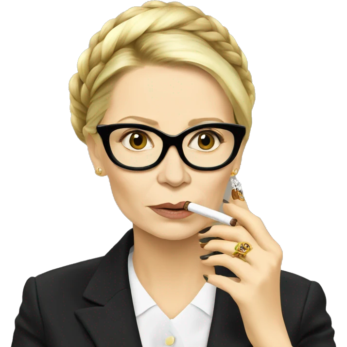 Yulia Tymoshenko smokes a cigarette  emoji