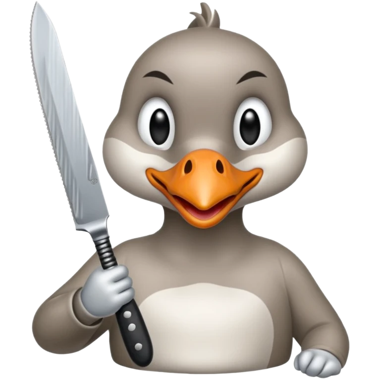 goose biting knife menace emoji