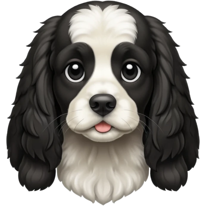 Собака русский кокер спаниель черно-белого цвета emoji