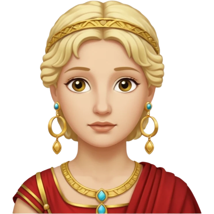 Ancient Roman woman with earrings and blonde hair emoji