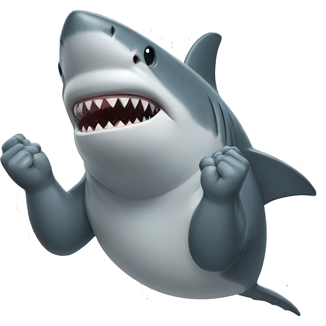 Shark praying with hands together emoji