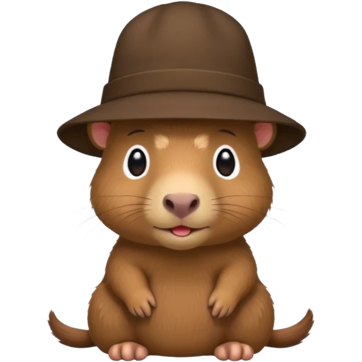 baby capypara wearing hat emoji
