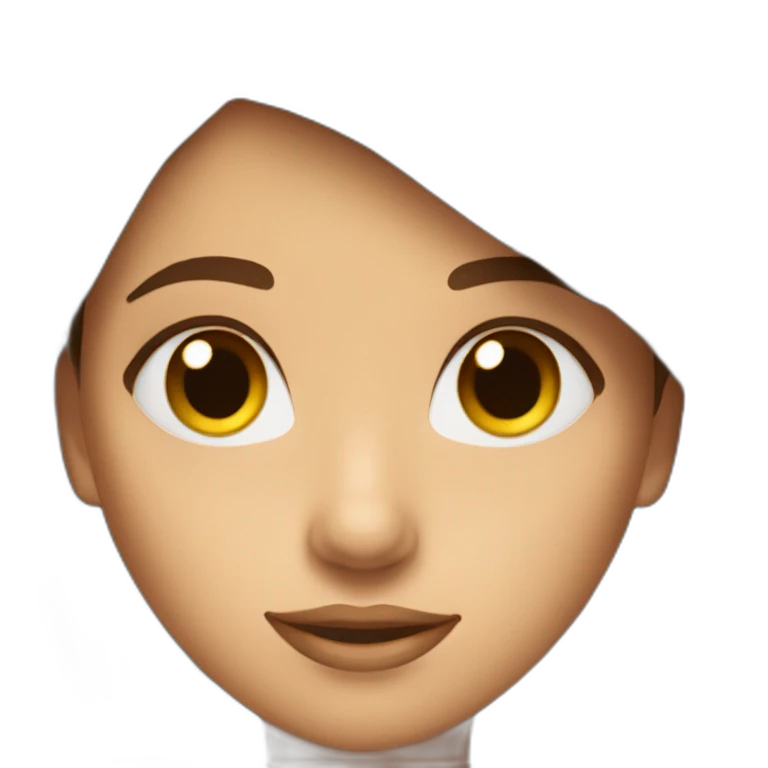 femme cheveux brune yeux marron emoji