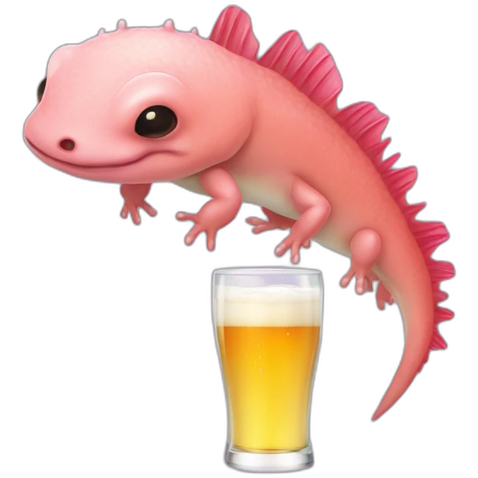 Axolotl drink beer emoji