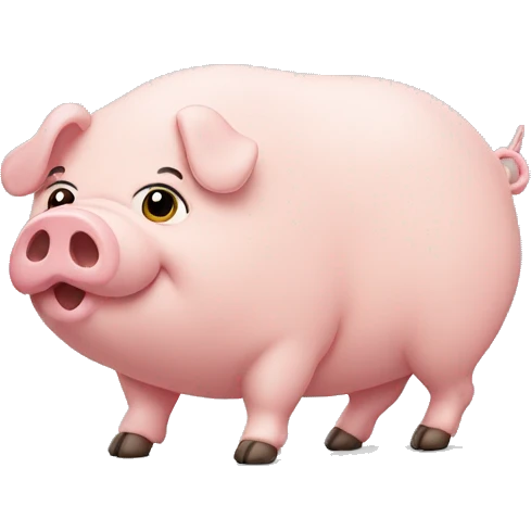 Fat pig walking  emoji