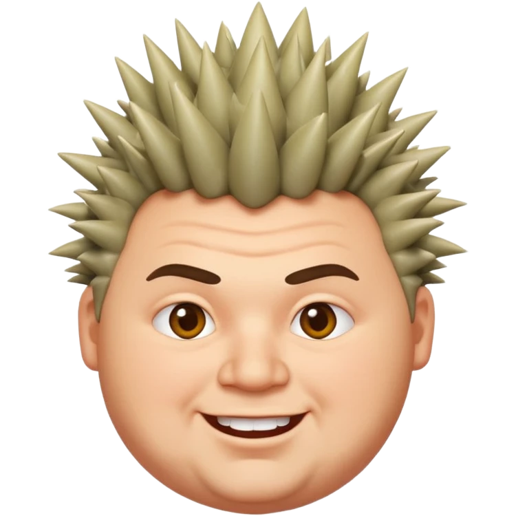 fat spiky haired happy man emoji