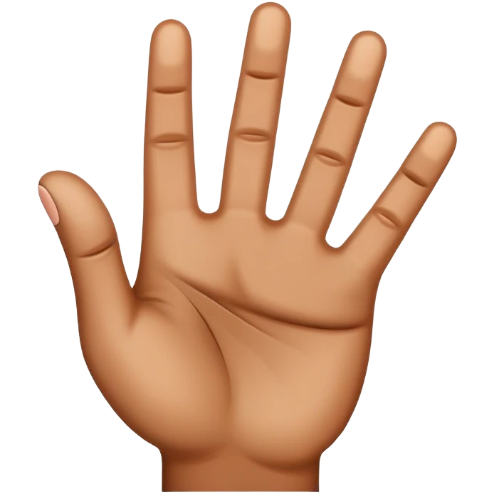 4 fingers up brown hand emoji