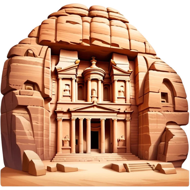 Ancient city of Petra in Jordan with the famous Treasury building carved into rock emoji