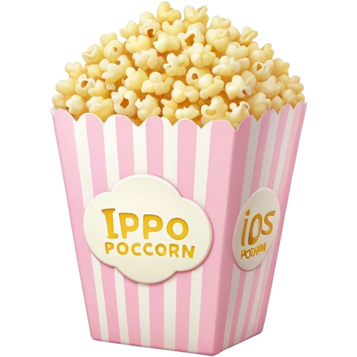 light pink popcorn box and light yellow popcorn emoji