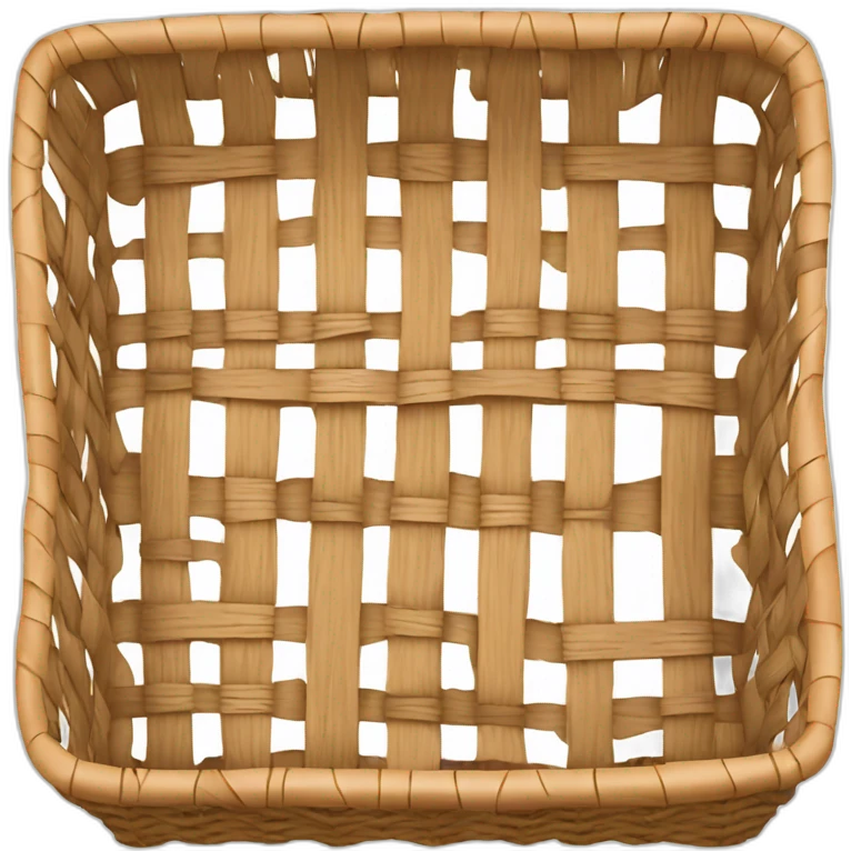 rectangular wicker basket without handles emoji