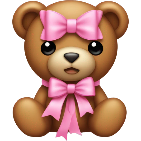 Pink bow on teddy  emoji