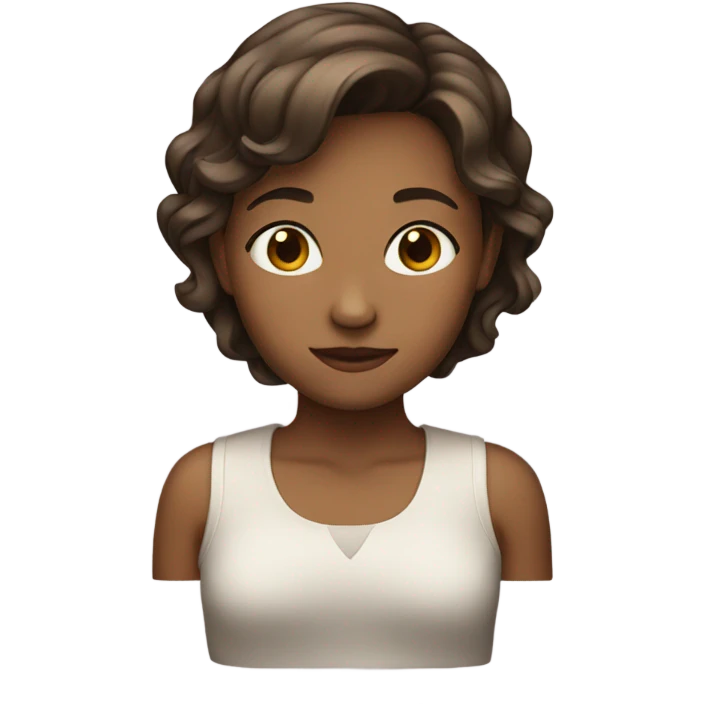 girl with short brown hair emoji