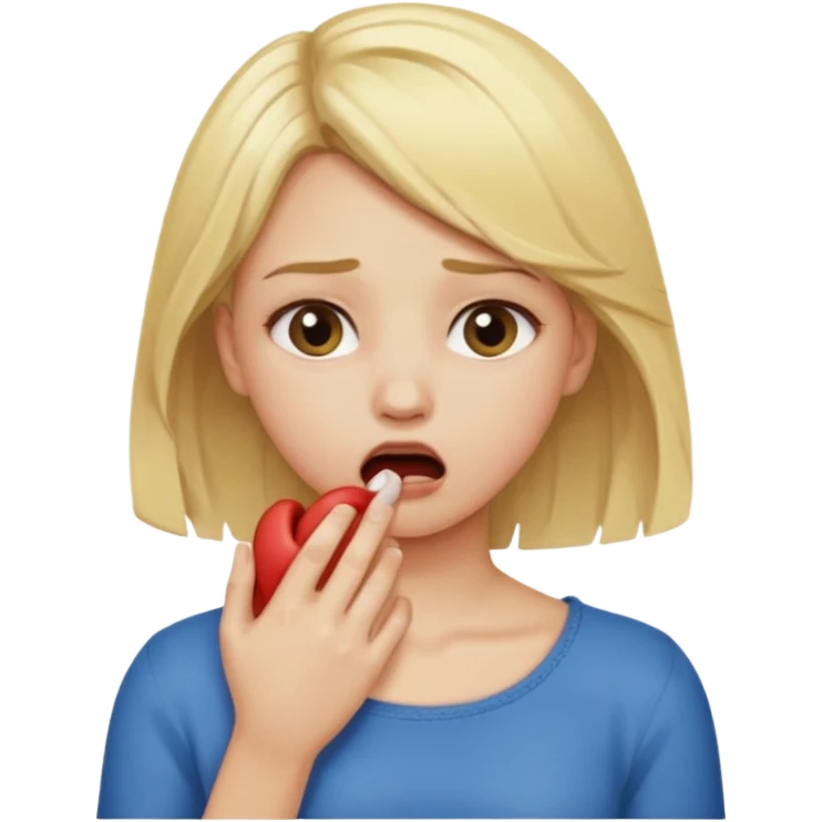 Blonde hair girl choking her self emoji