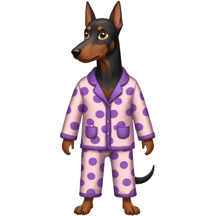 Doberman with pajamas on emoji