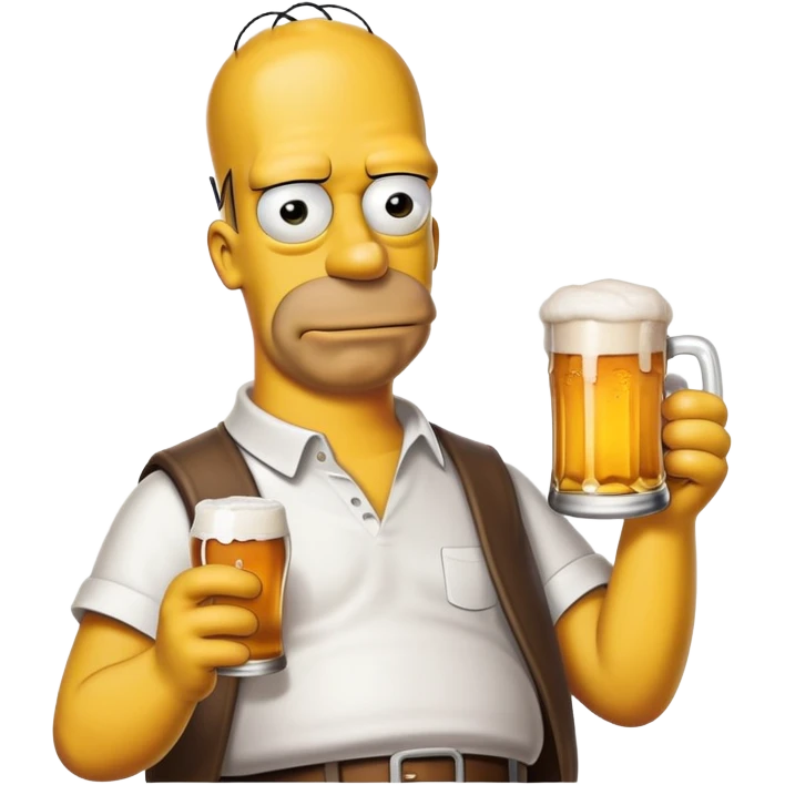 Homer Simpson avec une bière emoji