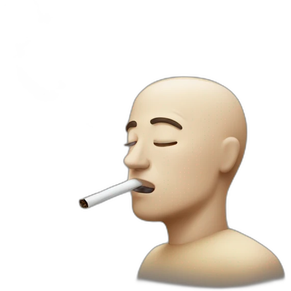 Man breathing out a puff of smoke emoji