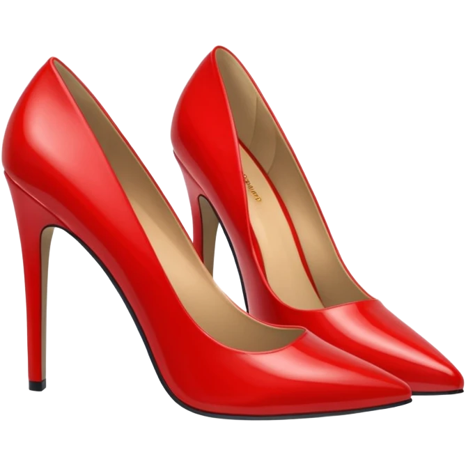 Red shiny Patent leather pumps emoji