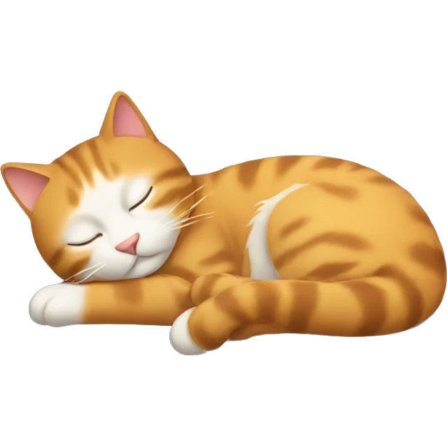A sleeping cat with its tail bent to the left emoji