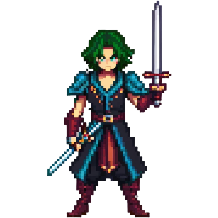 duelist character in formal dueling attire with sword emoji