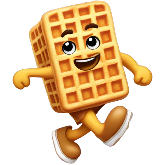 Waffles running  emoji