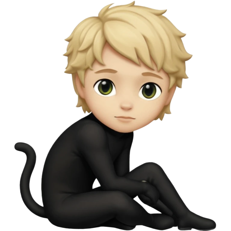 Chat noir peinture mignon assise peinture emoji