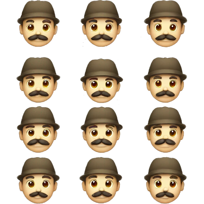 Tío guapo con bigote, con gorra de cumpleaños emoji