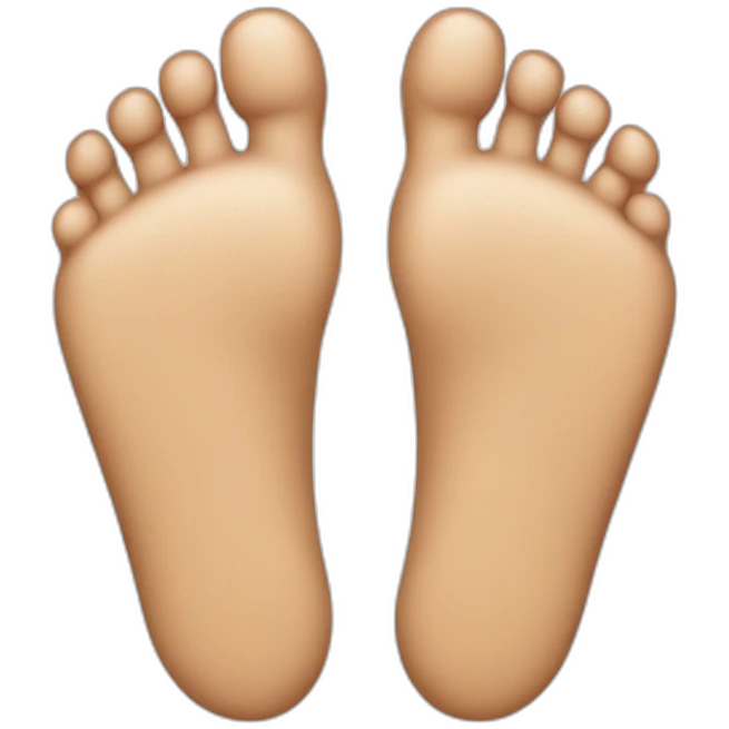 1 foot with a heel in between big toe and second toe emoji