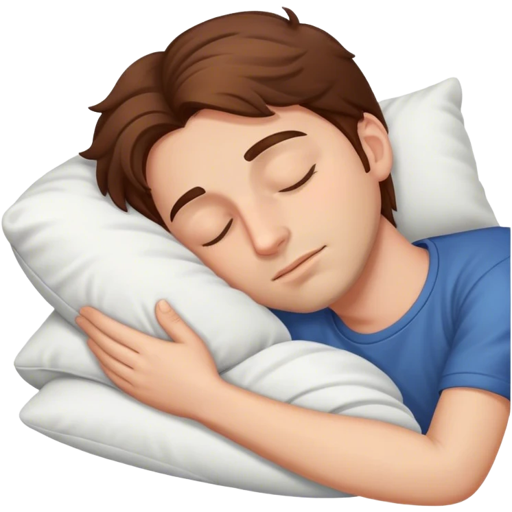 Guy with brown hair sleep emoji