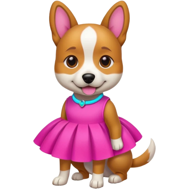 DOG wearring neon fashion dress emoji