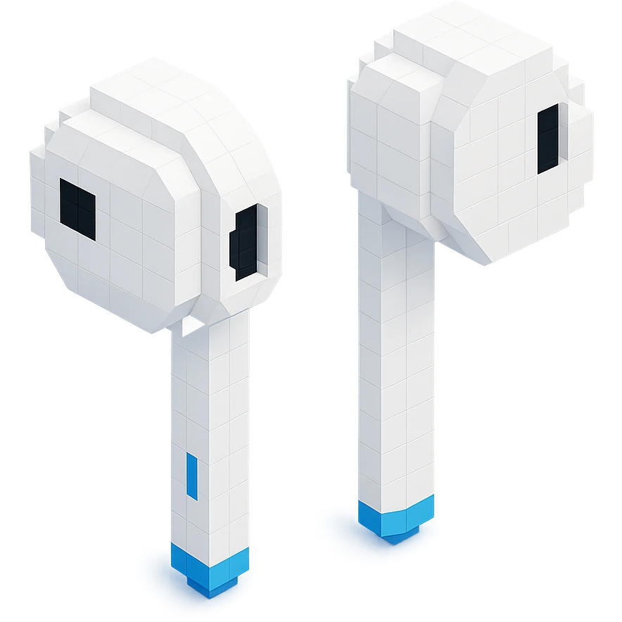 white EarPods headphones with a matte finish, close-up detail emoji