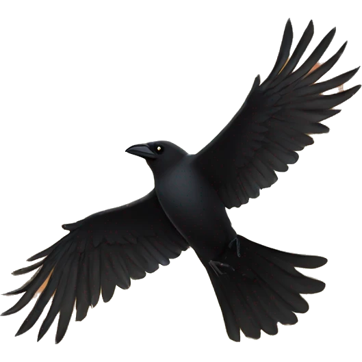 Crow flying in front of the sun emoji