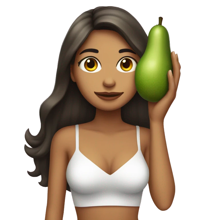 Una chica con un aguacate en la mano emoji
