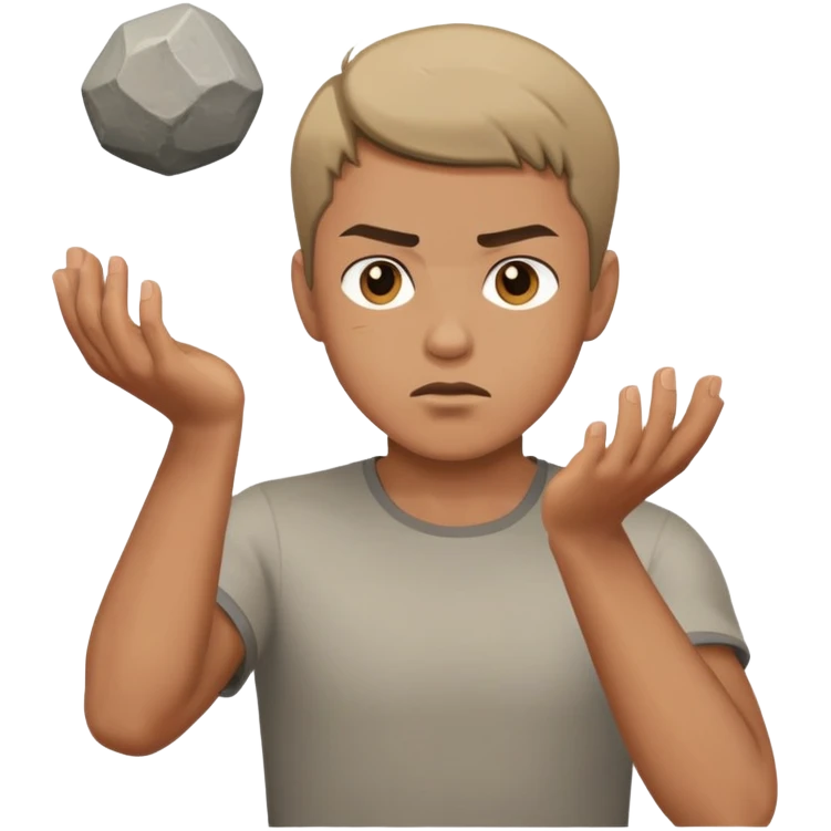 A man throwing a stone  emoji