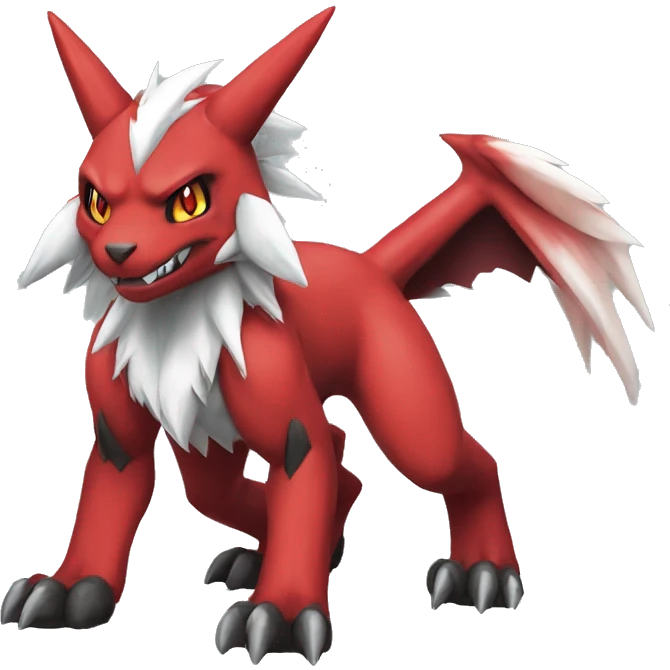 Full body cute cool Guilmon-Zoroark emoji