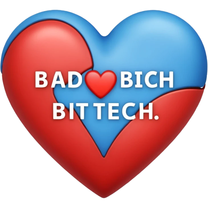 blue Bad bitch words written inside heart emoji