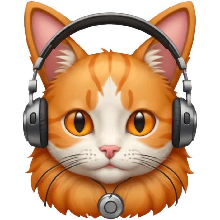 Cat with headphones emoji